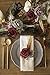Ling’s Moment Artificial Flowers 50Pcs Dark Burgundy Roses Decor w/Stems,3