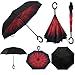Rainlax Inverted Umbrella Double Layer Windproof UV Protection Reverse Folding Umbrellas for Car Rain Outdoor With C-Shaped Handle
