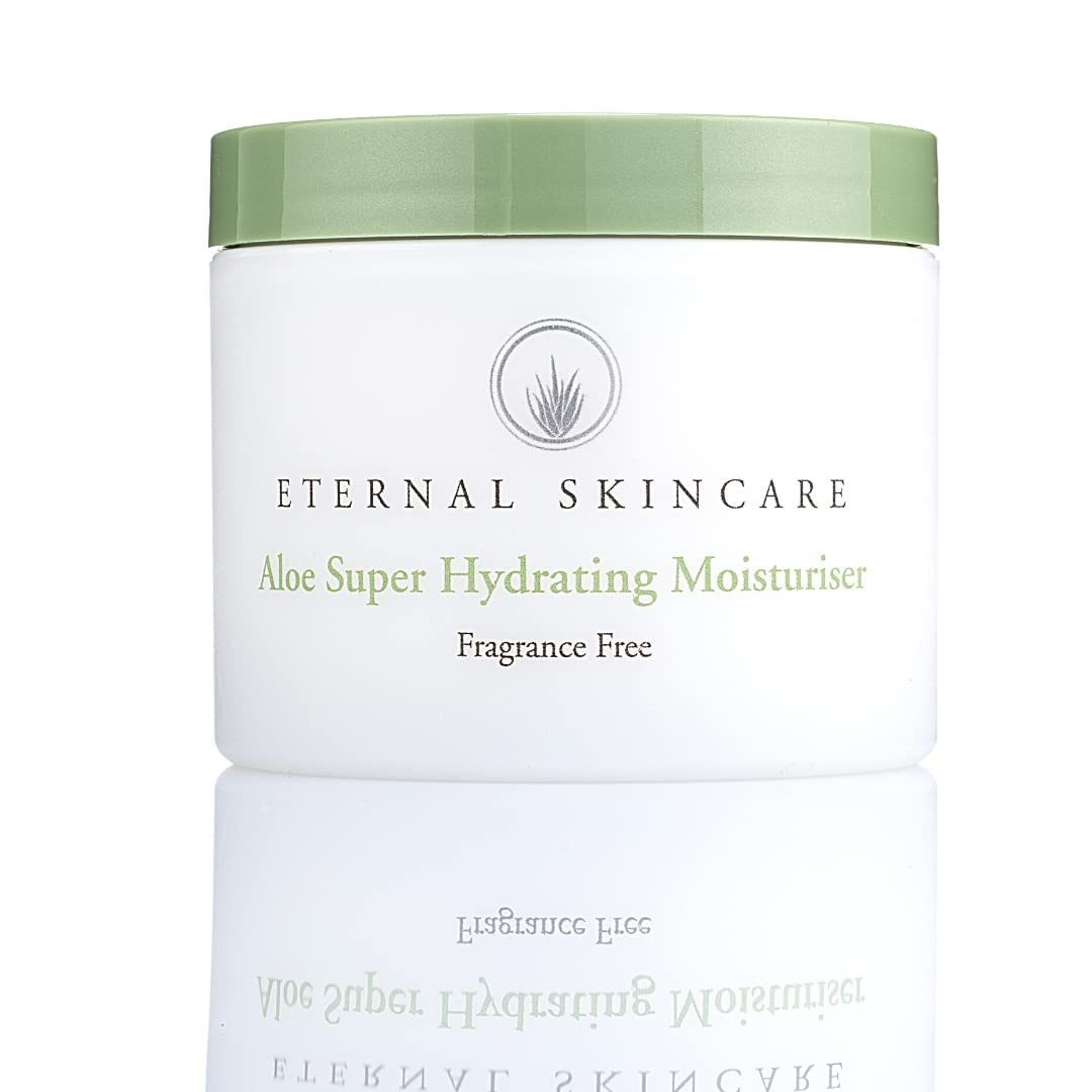 Eternal Skincare - Aloe Super Hydrating Moisturiser (225ml) Fragrance Free - Rich in Aloe Vera. For Dry and Sensitive Skin. For Body & Face. Made in UK.
