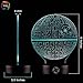 3D Optical Illusion Night Light - 7 LED Color Changing Lamp - Cool Soft Light Safe For Kids - Solution For Nightmares - Star Wars Death Star