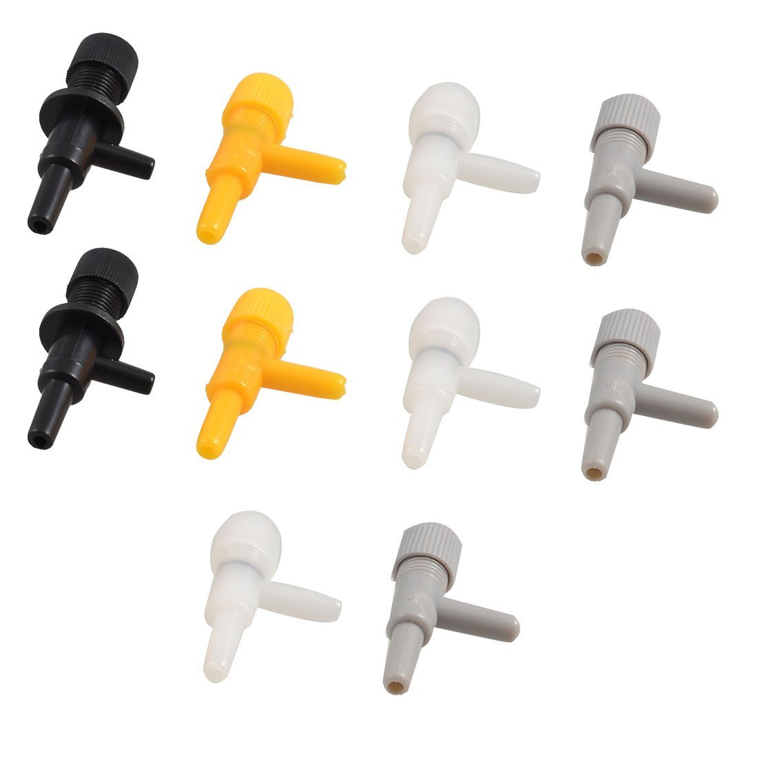 Assorted Color Plastic 2 Way Air Control Valves 10 Pcs for Aquarium