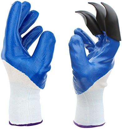 Leeken blue Garden Genie Gloves with Fingertips Uniex 3 Right Claws