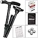 Abbicen Folding Walking Cane Adjustable Walking Stick with LED Light Multi-Function Aluminum Alloy Canes with Carrying Bag for Old Gentleman or Lady.