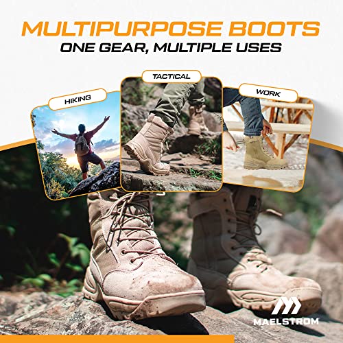 Maelstrom Tactical Combat Boots Mens Lightweight Full Grain Leather