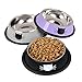 Legendog 3PCS Pet Bowl Stainless Steel Non-Skid Base Dog Bowl Cat Bowl with 2 Food Scoop (Grey+Black+Purple)