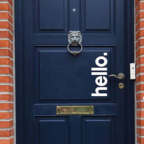 Hello Vinyl Front Door Decal - Hello Vinyl Decal for the Home or Business, 10" W x 5" H