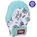 Nuby Happy Hands Soothing Teething Mitten with Hygienic Travel Bag, Aqual Owls