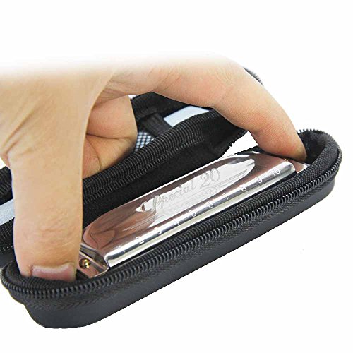 image for inDomit Harmonica Hard EVA Zippered Case for Hohner Special 20 and Mos