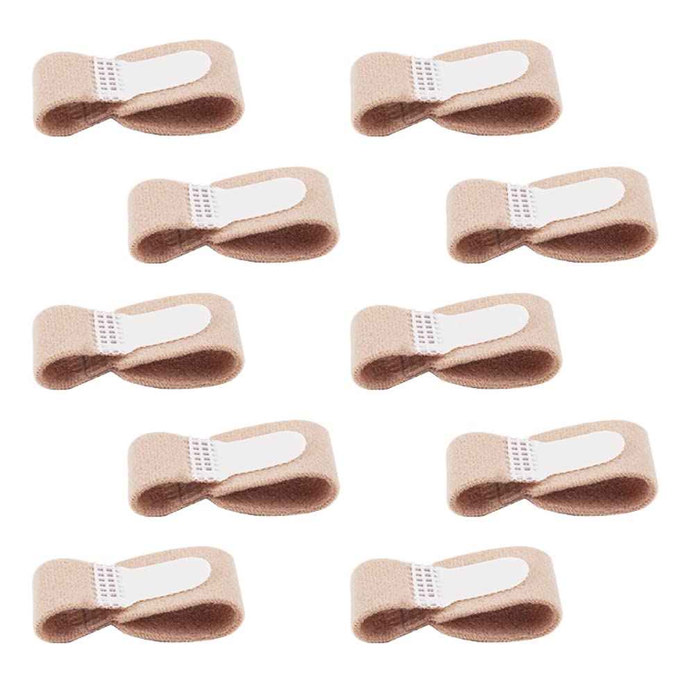 ANCLLO 10Pcs Hammer Toe Straightener, Toe Cushioned Bandages for Correcting Hammer Toes, Crooked Toes, Protecting Curved Toes and Hammertoes, Overlapping Toe Protector-Size M