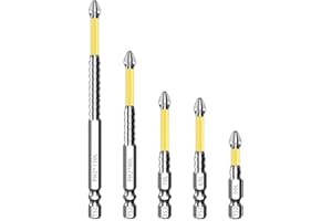 5PCS PH2 Magnetic Screwdriver Drill Bit Set Magnetic Screwdriver Bits Anti-Slip Steel Quick Change Screw Driver Bits 50mm 65m