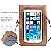 Bosam Matte Faux Leather Cell-phone-Bag-Pouch-Woman Crossbody Purse case with Touch Screen Window and Shoulder Strap (Brown)