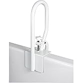 Carex White Bathtub Rail - Grab Bars for Bathroom, Bathtubs & Showers - Side Hand Grip Railing & Support - Shower Handle & Ba