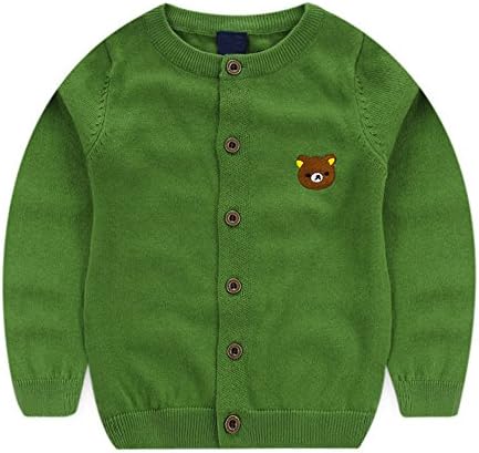 BAIXITE Little Kids Unisex Crewneck Cardigans Button Knitting Shirt School Uniform Sweaters