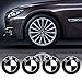 Toolacc Set of 4 - Wheel Center Caps Emblem Fit for BM W, 68mm Rim Center Hub Caps for BM W 1 3 5 6 7 X Z Series + Set of 4 Tire Valve Covers for BM W All Models(Black and White)