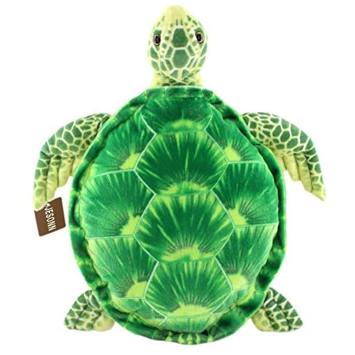 JESONN Realistic Stuffed Marine Animals Toys Turtle Plush Tortoise (Green, 20 Inches)
