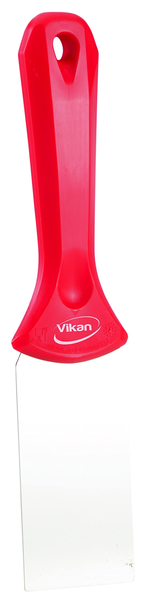 Vikan 40084 Stainless Steel Hand Scraper, Red, 235mm Length, 50mm Width, 22mm Height