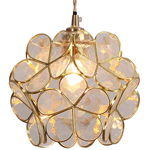 Bieye Petals Tiffany Style Stained Glass Ceiling Pendant Light with 19-inch Wide Lampshade