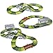Elongdi Dinosaur World Slot Car Race [ 144 Track Pieces ] Create a Road Track Sets with Tracks, 2 Trucks, 2 Dinosaurs Toys for Kids 3 4 5 6 7 8 Years Old Boys Girls Jurassic Prehistoric World Gift