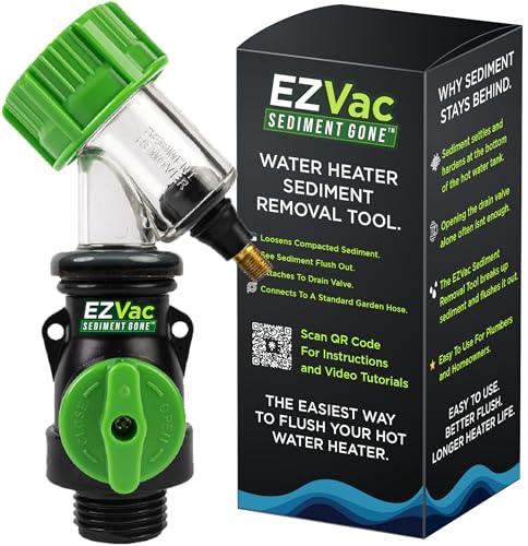 Sediment Gone™ Water Heater Sediment Removal Tool – Flushes, Cleans & Breaks Up Sediment Clogs in Electric or Gas Water Heaters – Easy DIY Water Heater Cleaning Tool