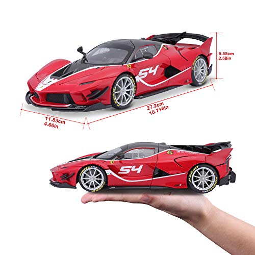 Bburago Ferrari FXX-K EVO: hochwertiges Modellauto im MaÃstab 1:18, Ferrari Signature Edition, Kofferraum, Türen und Motorhaube zum Ãffnen, lenkbar, 27 cm, rot #54 (18-16908R) – Bild 7