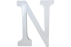 Benmachu Wooden Letters N,10 Inch Big Alphabet Unfinished Large Standing Design for Wall Desk Decor,Party, Home Sign Board Decoration