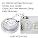 BUCLA 25 Guest Silver Plastic Plates with Disposable Plastic Silverware, Hammered Design Plastic Tableware include 25 Dinner Plates,25 Salad Plates,25 Forks, 25 Knives, 25 Spoons