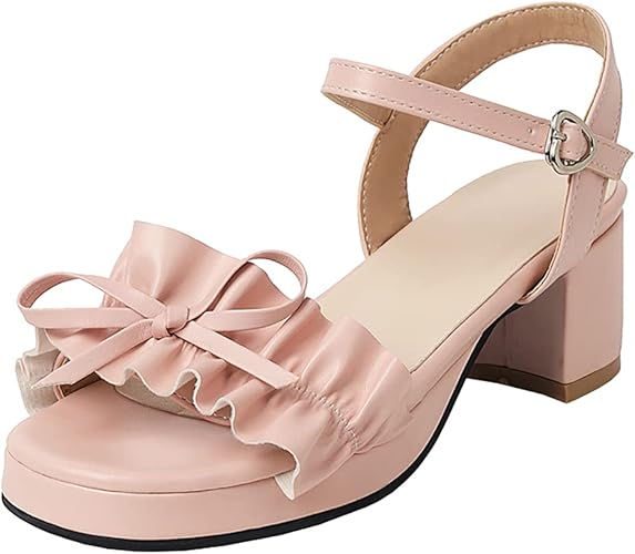 Amazon Eleemee ミドルヒール サンダル 女の子 大人 サイズ 26 5 Eleemee ファッションサンダル