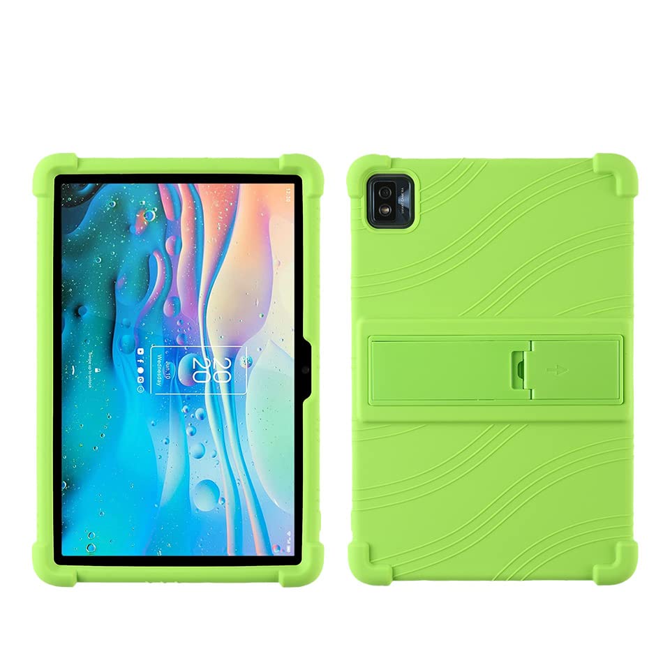 FKQLH Case for Blackview Tab 12, Adjustable Soft Silicone Kids Friendly Protective Cover for Blackview Tab 12 10 Inch, Green