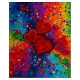 Timeless Treasures Digital Full Heart 36in Panel Bright Fabric