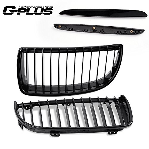 4pc Front Kidney Grille Grill For BMW E90 3-Series Sedan Wagon 05-08 Gloss Black