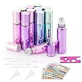 12Pcs Glass Roller on Bottles, 10ml Essential Oil