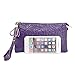 Sanxiner Leather Print Crossbody Purse Wristlet Wallet Clutch Ladies Wrist Bag (Purple)