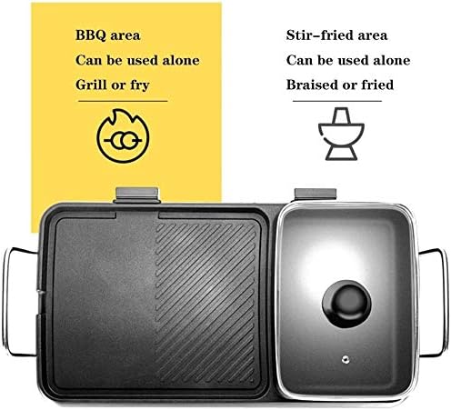 review NOLOGO Grill Smokeless Indoor BBQ Table Electric Grill Korean Style Barbecue Non-Stick Griddle Plate, with 6 Mini Pans, Adjustable Temperature Control for 6 Person
