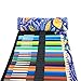 Damero Canvas Pencil Wrap of 72 Color Pencils, Roll Case for Pen, Travel Pencil Holder(No Pencil Included), Colorful Fish