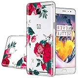 OnePlus 3T Case,Topnow [Shockproof Anti-Drop] [Ultrathin Soft TPU] Advanced Perfect [UV Varnish Printing Pattern] Phone Cases Glossy Drawing Design Cover for OnePlus 3 / OnePlus 3T(Flower-Rose red)