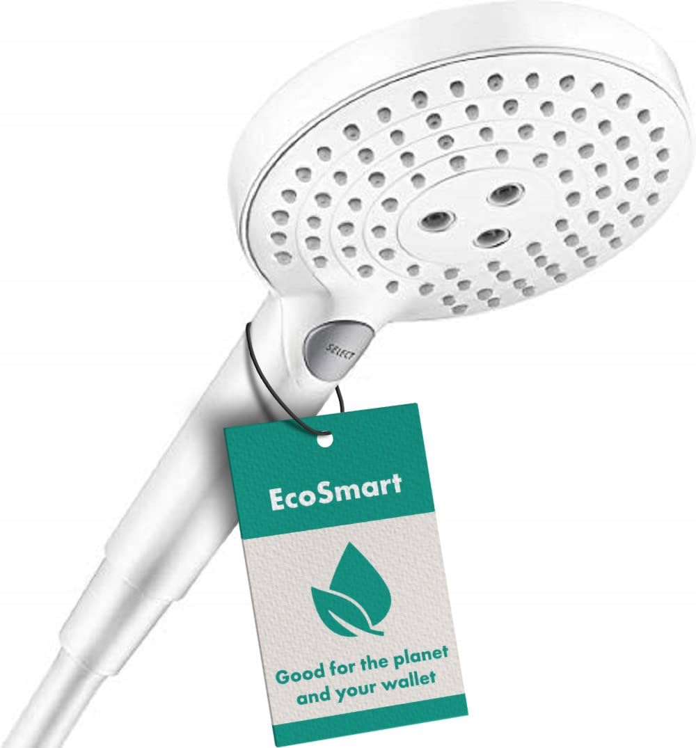 hansgrohe Raindance Select S - water-saving shower head 9 l/min (EcoSmart), hand shower round (125 mm) with 3 sprays, with anti-limescale function, matt white, 26531700 โ image 1