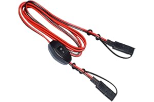 Minhe SAE to SAE Extension Cable 14AWG with On/Off Switch – 180 cm Red/Black Quick-Disconnect Cord for Camper, Trailer & Sola