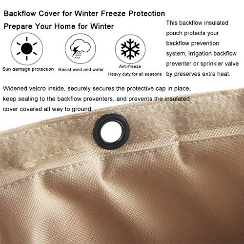 Lisol Insulated Pouch for Backflow System, 16"W x 20"H Backflow Preventer Protection, Insulation Cover Pouch for Winter Freeze Protection, Irrigation Backflow Valve, Sprinkler Valve