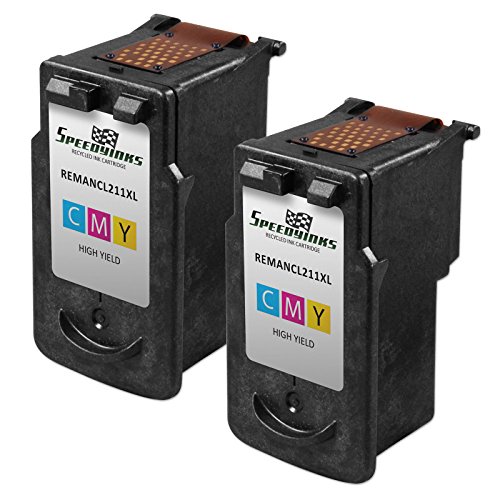 Speedy inks - 2pk canon cl-211xl hy color remanufactured inkjet c…