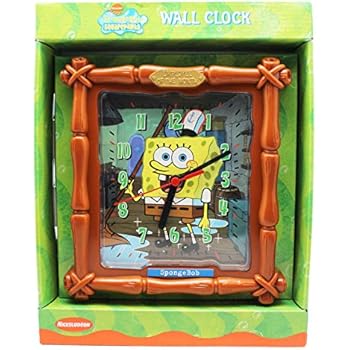 Amazon.com: Clock Spongebob Squarepants Employee of The Month Kids Wall: Home & Kitchen