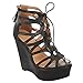 Women's Strappy Wedge Platform High Heel Ankle Lace Up Sandal