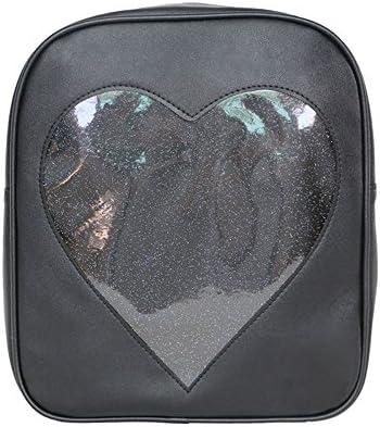 LOYOMA Girls Backpacks Candy Transparent Shoulder Bags For Teenager Book Bag (Black)