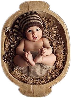 Binlunnu Newborn Baby Photography Props Boy Girl Crochet Costume Outfits Cute Hat Headress