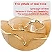 DEFAITH Real Rose 24K Gold Dipped, Forever Gifts for Her Valentine's Day Anniversary Wedding and Proposal - Ivory with Stand