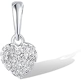 Santuzza 10K Solid Gold Genuine Diamond Simple Dainty Pendant Without Chain for Women