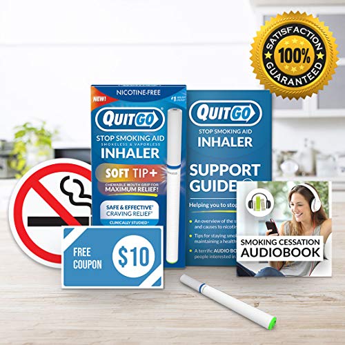 QuitGo Dual Support Quit Kit with SmokeFree Soft Tip Inhaler, Herbal
