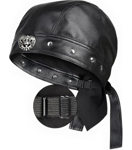 Amazon.com: Biker Cap for Women Leather - Adjustable Motorcycle