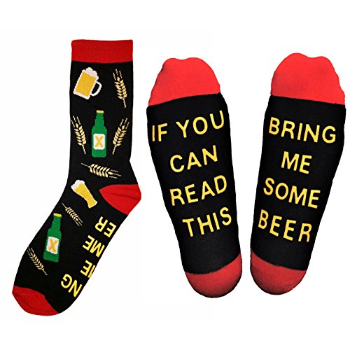 “Bring Me Some Beer” Novelty Socks – Funny Gift Idea for Beer Lovers, Birthday Presents, Hilarious Gag Gift for College Students and Graduation Presents