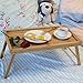 Zhuoyue Bamboo Bed Tray with Folding Legs, Lap Tray Breakfast Tray Great for Breakfast in Bed or Eating Tray
