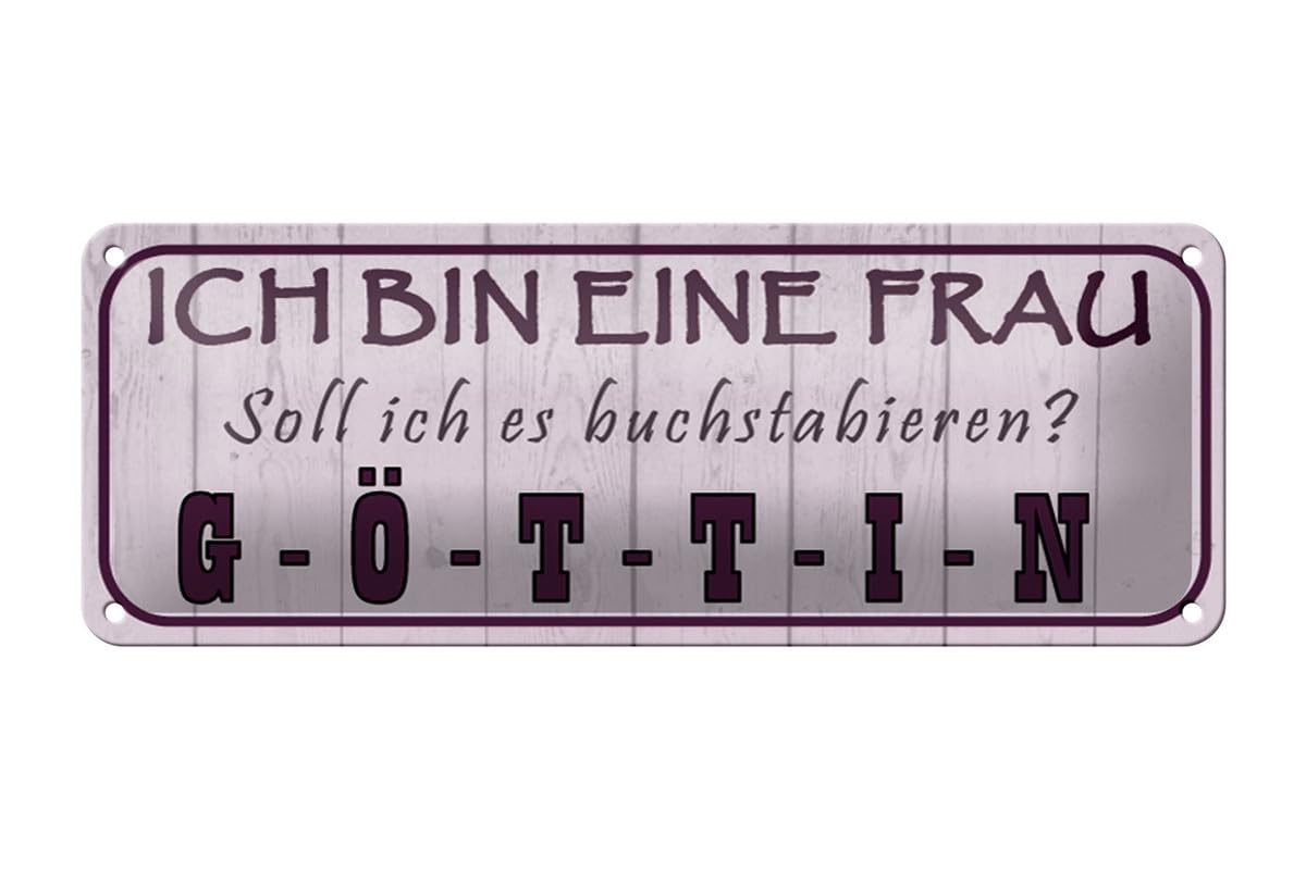 Tin Sign 27 x 10 cm Arched Ich Bin eine Frau Decorative Gift Sign